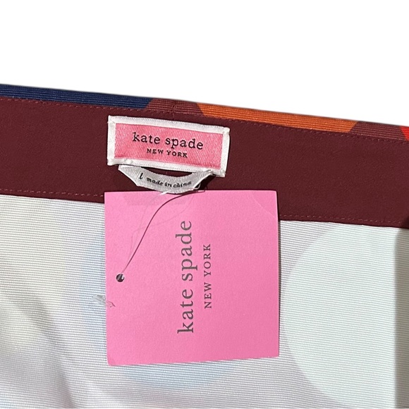 Kate Spade Sz L Skirt Dot Party Faille Midi Retro Pockets 60’s 70’s New - Picture 5 of 11